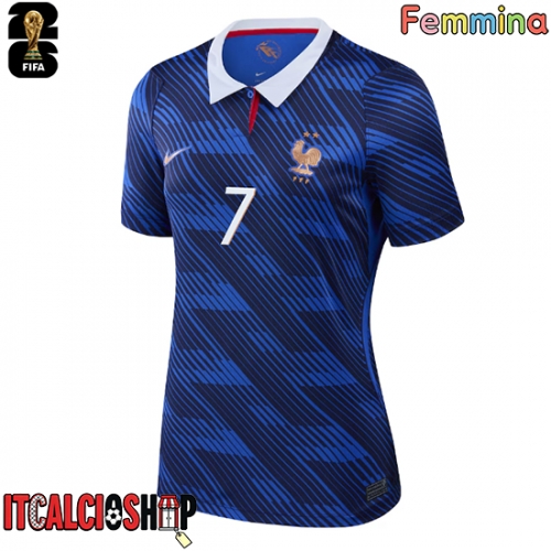 Francia Ousmane Dembele #7 Prima Maglia Femmina Mondiali 2026 Manica Corta